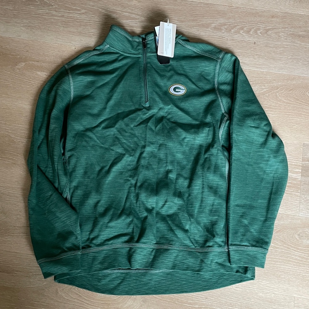 NWT NFL Green Bay Packers Tommy Bahama XXL. 3/4 zip Sweater.